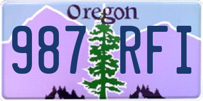 OR license plate 987RFI