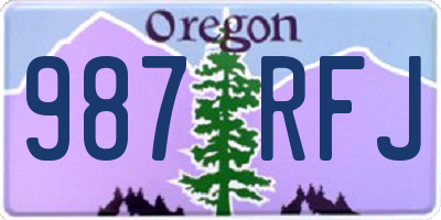 OR license plate 987RFJ