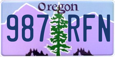OR license plate 987RFN