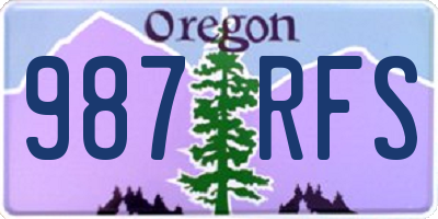 OR license plate 987RFS