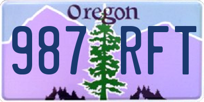 OR license plate 987RFT