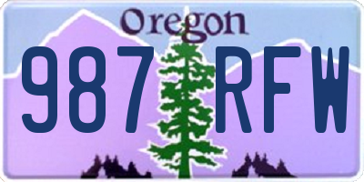 OR license plate 987RFW