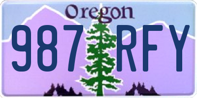 OR license plate 987RFY