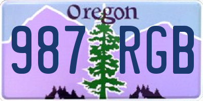 OR license plate 987RGB