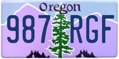 OR license plate 987RGF