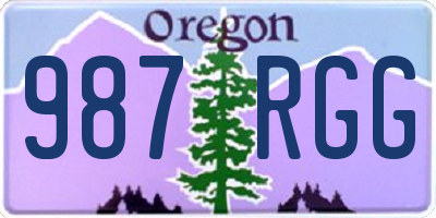 OR license plate 987RGG