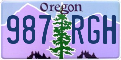 OR license plate 987RGH