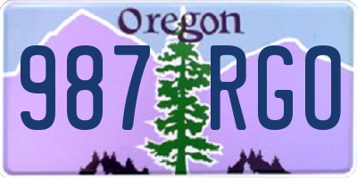 OR license plate 987RGO