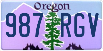 OR license plate 987RGV