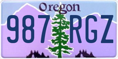 OR license plate 987RGZ
