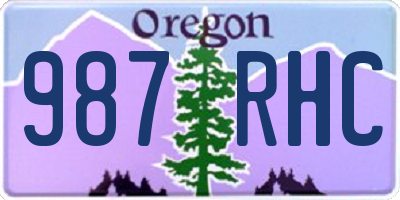 OR license plate 987RHC
