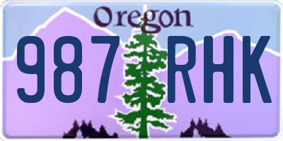 OR license plate 987RHK