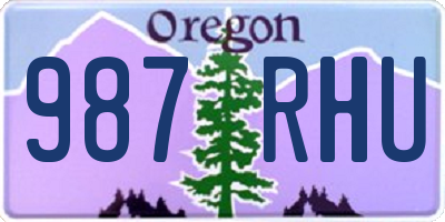 OR license plate 987RHU