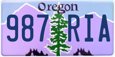 OR license plate 987RIA