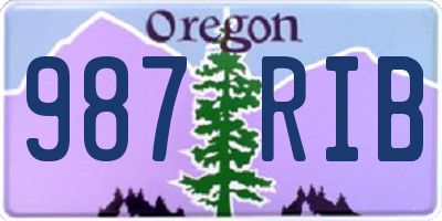 OR license plate 987RIB
