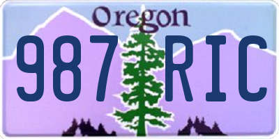 OR license plate 987RIC