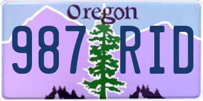 OR license plate 987RID