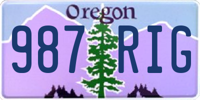 OR license plate 987RIG