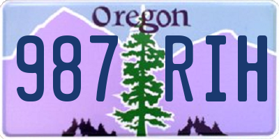 OR license plate 987RIH