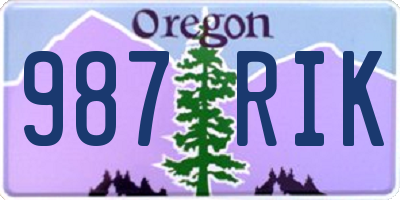 OR license plate 987RIK