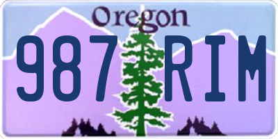 OR license plate 987RIM