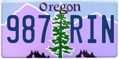 OR license plate 987RIN