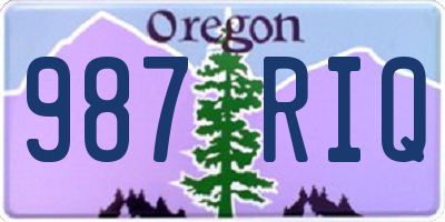 OR license plate 987RIQ