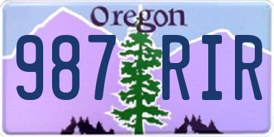 OR license plate 987RIR