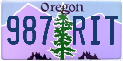 OR license plate 987RIT