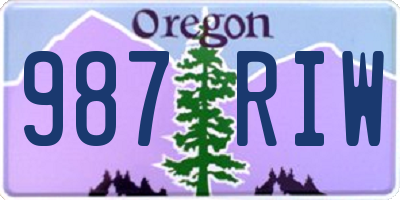 OR license plate 987RIW