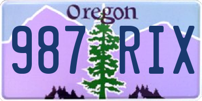 OR license plate 987RIX