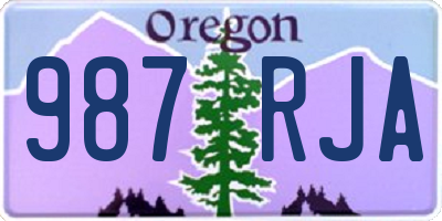 OR license plate 987RJA