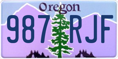 OR license plate 987RJF