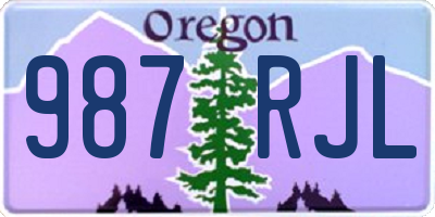 OR license plate 987RJL