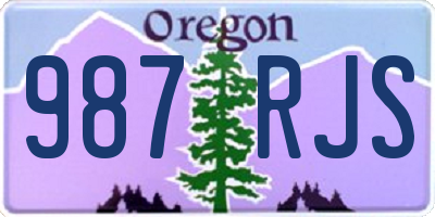 OR license plate 987RJS