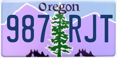 OR license plate 987RJT