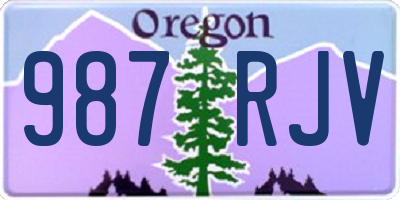 OR license plate 987RJV