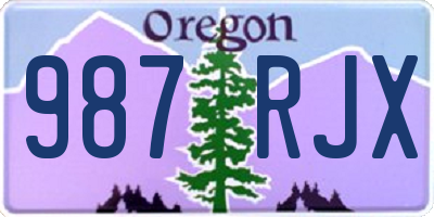 OR license plate 987RJX