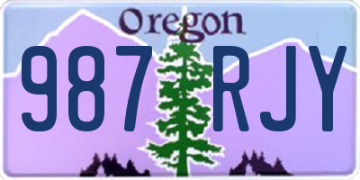 OR license plate 987RJY