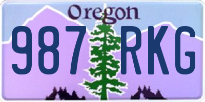 OR license plate 987RKG