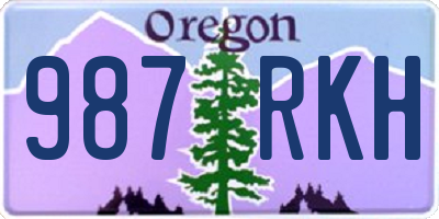 OR license plate 987RKH
