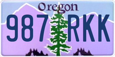 OR license plate 987RKK