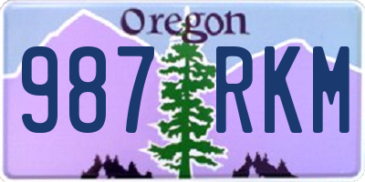 OR license plate 987RKM