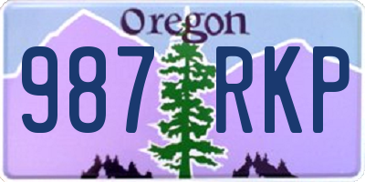 OR license plate 987RKP