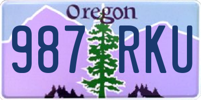 OR license plate 987RKU