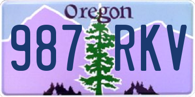 OR license plate 987RKV