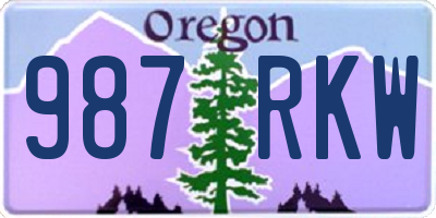 OR license plate 987RKW