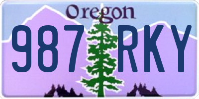 OR license plate 987RKY