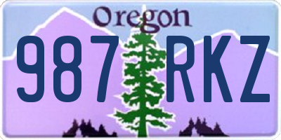 OR license plate 987RKZ