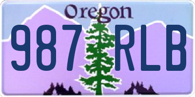 OR license plate 987RLB